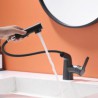 Chrome/Black/Rosy Gold Pull Out Bathroom Sink Faucet Contemporary Creative Basin Tap