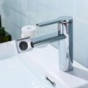 Chrome/Black Bathroom Sink Faucet Modern Basin Tap Rotatable Spout