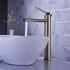 Modern Brass Basin Mixer Tap Countertop Tap Color Options: Brushed Gold/Black/Gun Grey (Tall)