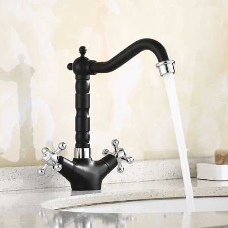 Black Rotatable Single Lever Mixer Faucet Brass Basin Mixer Tap