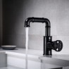 Industrial Style Brass Black Basin Mixer Tap Countertop Faucet