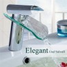 Waterfall Glass Chrome Sink Faucet Deck Mount Bathroom Sink Tap