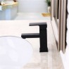 Modern Solid Brass Bathroom Sink Faucet Black Square Sink Faucet