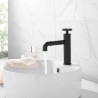 Modern Solid Brass Bathroom Sink Faucet Black Square Sink Faucet