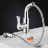 Chrome/Black Color Pull-Out Brass Basin Faucet Spout Mode Switchable Countertop Tap