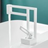 Single Hole Architectural Design Single Handle White Geometric Bathroom Sink Faucet