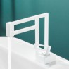 Single Hole Architectural Design Single Handle White Geometric Bathroom Sink Faucet