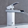 Modern Single Handle Waterfall Brass Tap Bathroom Sink Faucet (Chrome Finish)