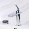 Black/Chrome Color Modern Single Lever Basin Mixer Brass Countertop Faucet (Short)