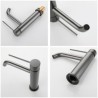 Gun Grey Bathroom Sink Faucet Copper Basin Mixer Tap Simplicity