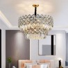 Modern Round Glass Chandelier Living Room Study with a Unique Double Layer Pendant Light