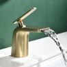 Hot and cold copper vessel sink faucet with a single handle