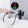 Creative LED Digital Display Black Brass Pull-Out Basin Tap