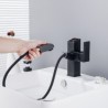 Creative LED Digital Display Black Brass Pull-Out Basin Tap