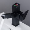 Creative LED Digital Display Black Brass Pull-Out Basin Tap