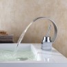 Deck Mounted Curved Waterfall Sink Faucet Hot and Cold Water Sink Tap