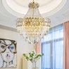 Elegant Gold Circular Chandelier Bedroom Living Room Nordic Style Glass Pendant Light