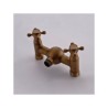 Bathroom Shower Mixer Shower Head + Hand Shower Faucet Set in Antique Brass