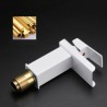 Waterfall Modern Square Basin Faucet White Sink Tap