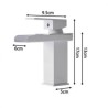 Waterfall Modern Square Basin Faucet White Sink Tap