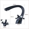 BL6046BT Modern Matte Black Arc Sink Faucet with Dual Handles Bathroom Mixer Tap