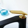 Deck Mounted Single Hole Single Handle Golden Handle European Retro Style Black Bathroom Sink Faucet