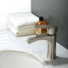 Modern Simple Bathroom Sink Mixer Tap Single Hole Single Handle Brushed Nickel Basin Faucet