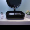 Modern Rectangle Bathroom Vessel Sink with Simple Black Basin (without Faucet)