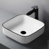 Simple White Bathroom Vessel Sink with Modern Rectangle Basin (without Faucet)