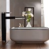 Simple White Bathroom Vessel Sink with Modern Rectangle Basin (without Faucet)