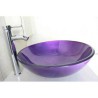 Modern Purple Tempered Glass Round Basin