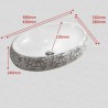 Oval 48cm Modern Simple Ceramic Sink White Geometric Pattern Sink (Without Faucet)