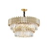 Modern Round Pendant Light Bedroom Living Room Double Layered Glass Chandelier