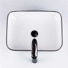 White Rectangle Vessel Sink with Ceramic Basin for Bathroom (without Faucet)