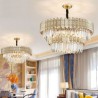 Modern Round Pendant Light Bedroom Living Room Double Layered Glass Chandelier