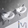 Without Faucet Oval Single Sink White Ceramic Basin Wall Mounted Vessel Sink