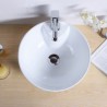 Single European Bowl Shape White Ceramic Vessel Sink Without Faucet With Soap Sink