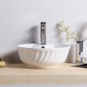 Single European Bowl Shape White Ceramic Vessel Sink Without Faucet With Soap Sink