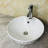 Single European Bowl Shape White Ceramic Vessel Sink Without Faucet With Soap Sink