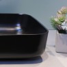 Modern Rectangle Bathroom Vessel Sink with Simple Black Basin (without Faucet)