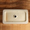 White Ceramic Vessel Sink with Square Basin for Bathroom (without Faucet)