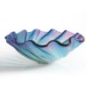 Tempered Glass Sink with Translucent Colorful Scallop Shape (Faucet Not Included)