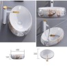 Forest Deer Bathroom Sink Oval Bathroom Ceramic Wash Basin