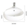 Without Faucet Modern Wall Mounted Single Sink Oval White Ceramic Basin