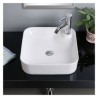 Without Faucet European Square Single Sink White Ceramic Vessel Sink