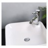 Without Faucet European Square Single Sink White Ceramic Vessel Sink