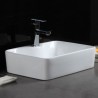 Contemporary Rectangle White Basin Ceramic Bathroom Sink (with Faucet Hole)