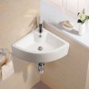 Without Faucet Contemporary Single Sink Wall Mounted Basin White Ceramic Triangle Sink