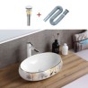 Art Balcony Bathroom Basin Modern Oval Ceramic Wash Basin