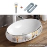 Art Balcony Bathroom Basin Modern Oval Ceramic Wash Basin